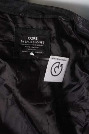 Ανδρικό δερμάτινο μπουφάν Core By Jack & Jones, Μέγεθος L, Χρώμα Μαύρο, Τιμή 84,74 €