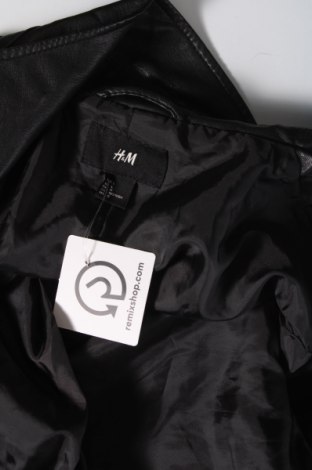 Ανδρικό δερμάτινο μπουφάν H&M, Μέγεθος L, Χρώμα Μαύρο, Τιμή 30,31 €