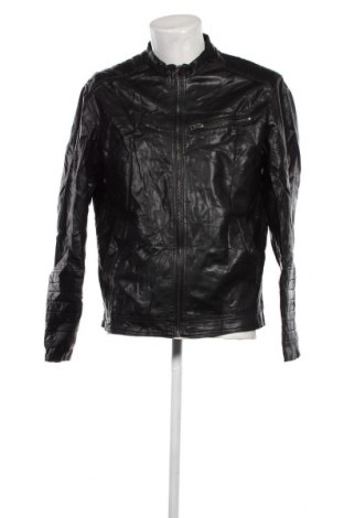 Ανδρικό δερμάτινο μπουφάν Jack & Jones, Μέγεθος XL, Χρώμα Μαύρο, Τιμή 25,24 €