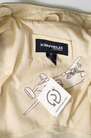 Ανδρικό δερμάτινο μπουφάν Kenvelo, Μέγεθος XL, Χρώμα Εκρού, Τιμή 54,94 €