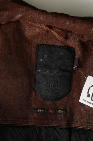 Pánska kožená bunda  S.Oliver, Veľkosť L, Farba Hnedá, Cena  67,30 €
