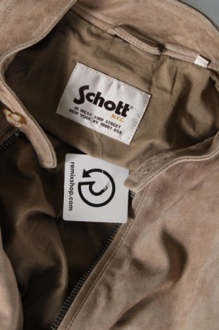 Ανδρικό δερμάτινο μπουφάν Schott, Μέγεθος XL, Χρώμα  Μπέζ, Τιμή 275,06 €