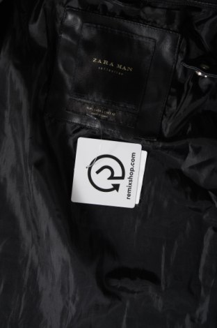 Мъжко кожено яке Zara Man, Размер L, Цвят Черен, Цена 41,00 лв.