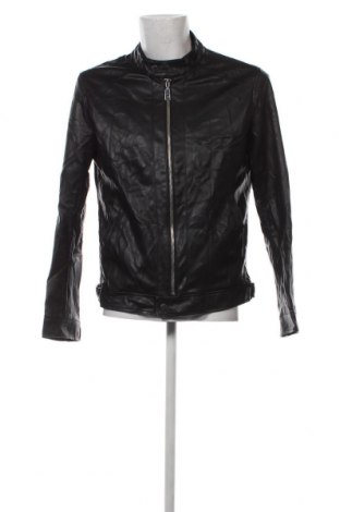 Мъжко кожено яке Zara Man, Размер L, Цвят Черен, Цена 34,85 лв.