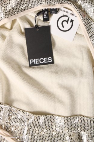 Φόρεμα Pieces, Μέγεθος XS, Χρώμα Ασημί, Τιμή 27,28 €