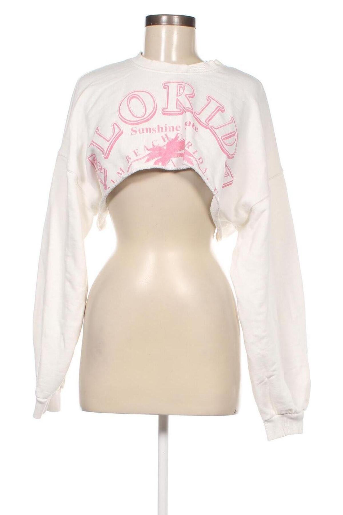 Damen Shirt Bershka, Größe L, Farbe Weiß, Preis 4,50 €