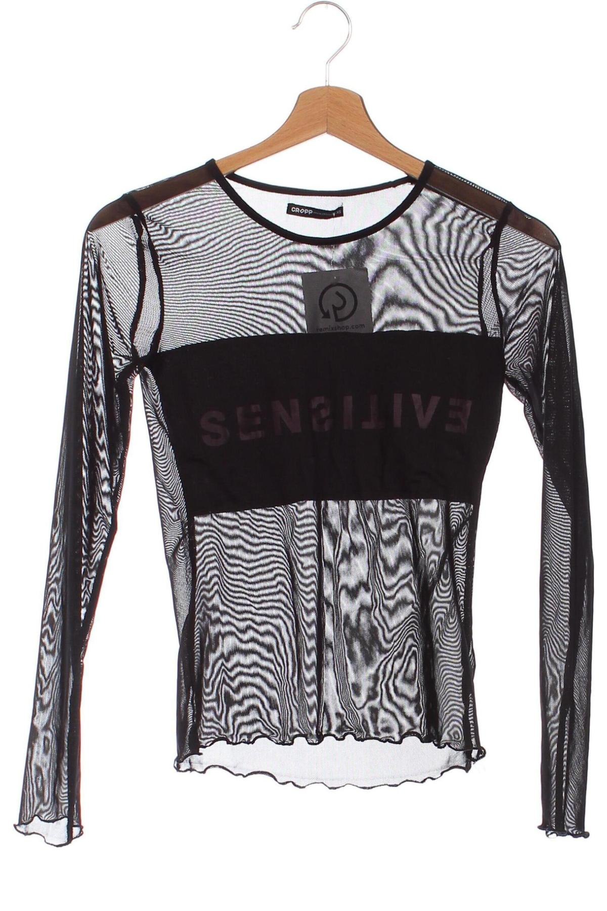 Γυναικεία μπλούζα Cropp, Μέγεθος XS, Χρώμα Μαύρο, Τιμή 17,39 €