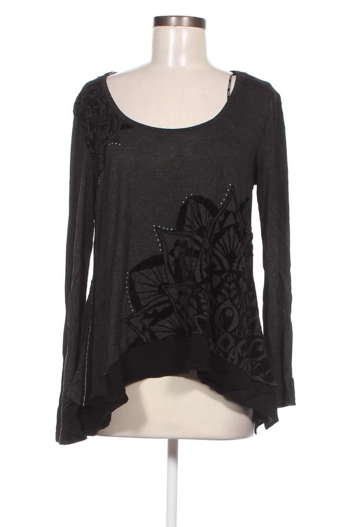 Γυναικεία μπλούζα Desigual, Μέγεθος XL, Χρώμα Γκρί, Τιμή 29,69 €
