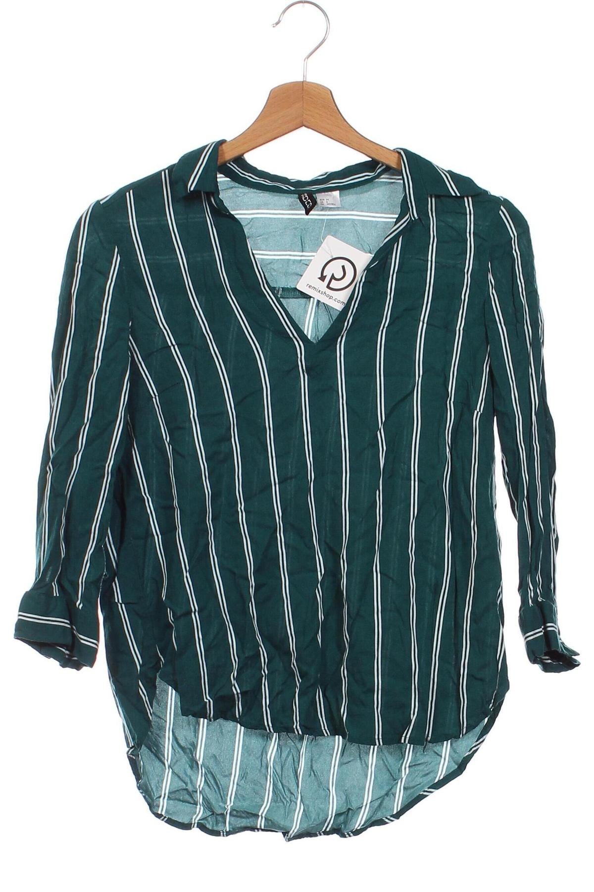 Дамска блуза H&M Divided, Размер XS, Цвят Зелен, Цена 10,26 лв.