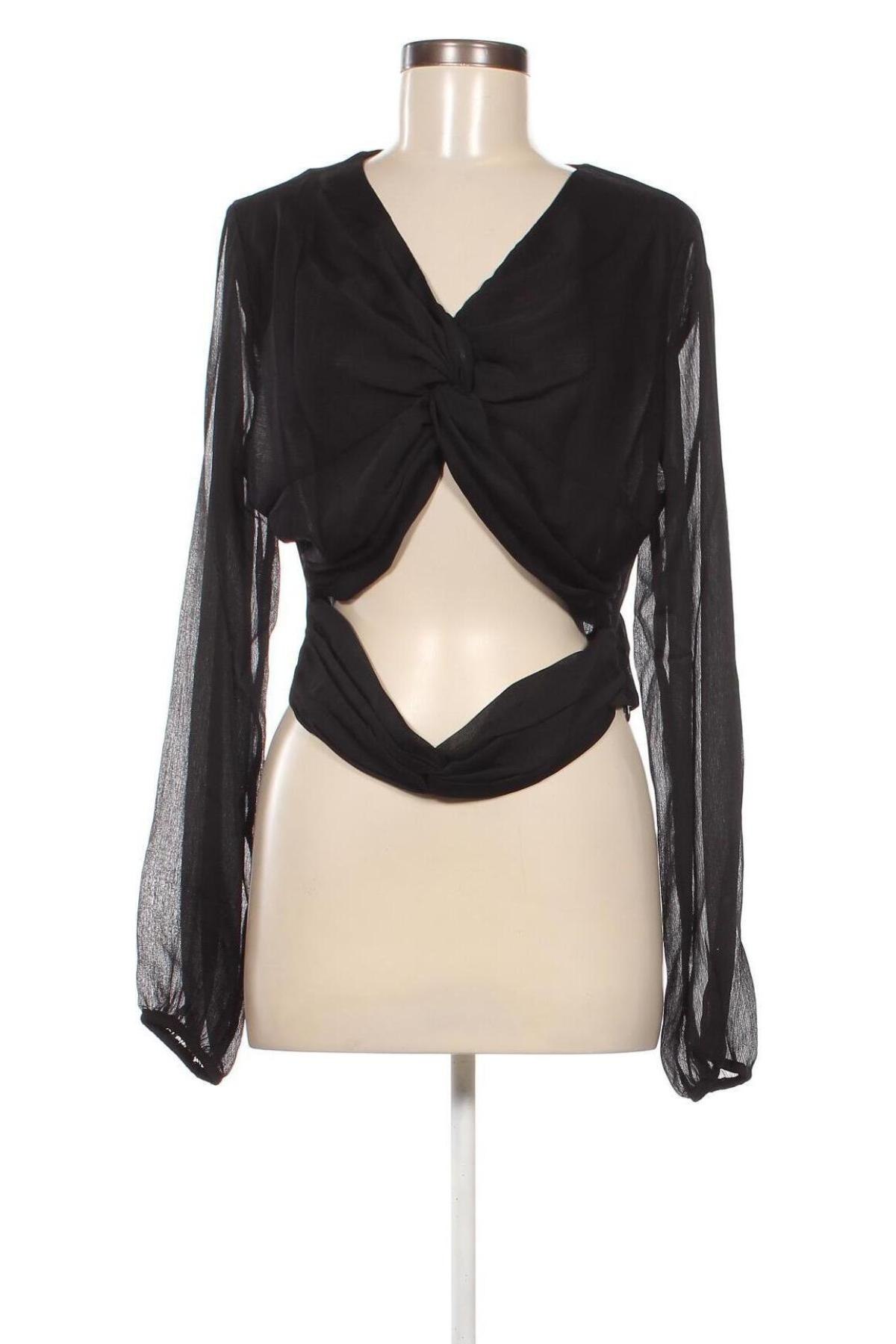 Γυναικεία μπλούζα NA-KD, Μέγεθος L, Χρώμα Μαύρο, Τιμή 5,95 €