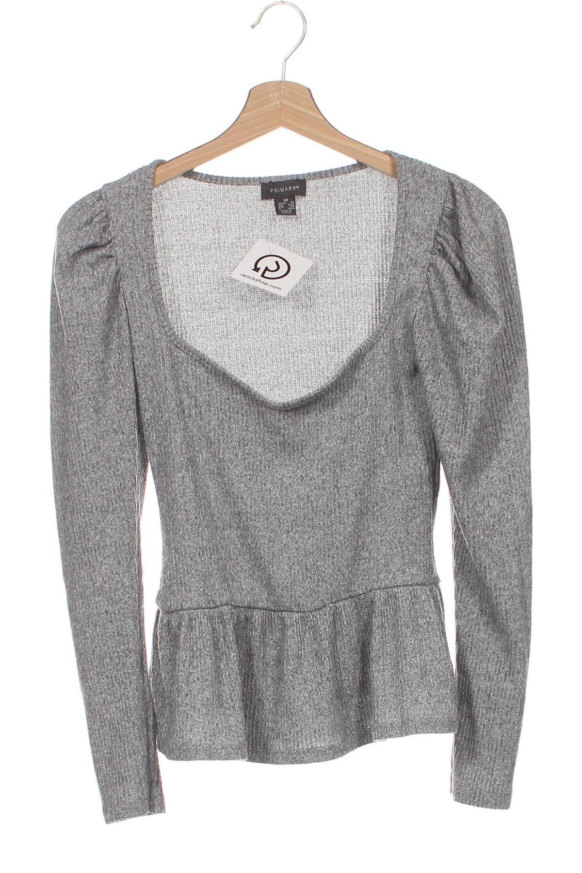 Γυναικεία μπλούζα Primark, Μέγεθος XS, Χρώμα Γκρί, Τιμή 4,52 €