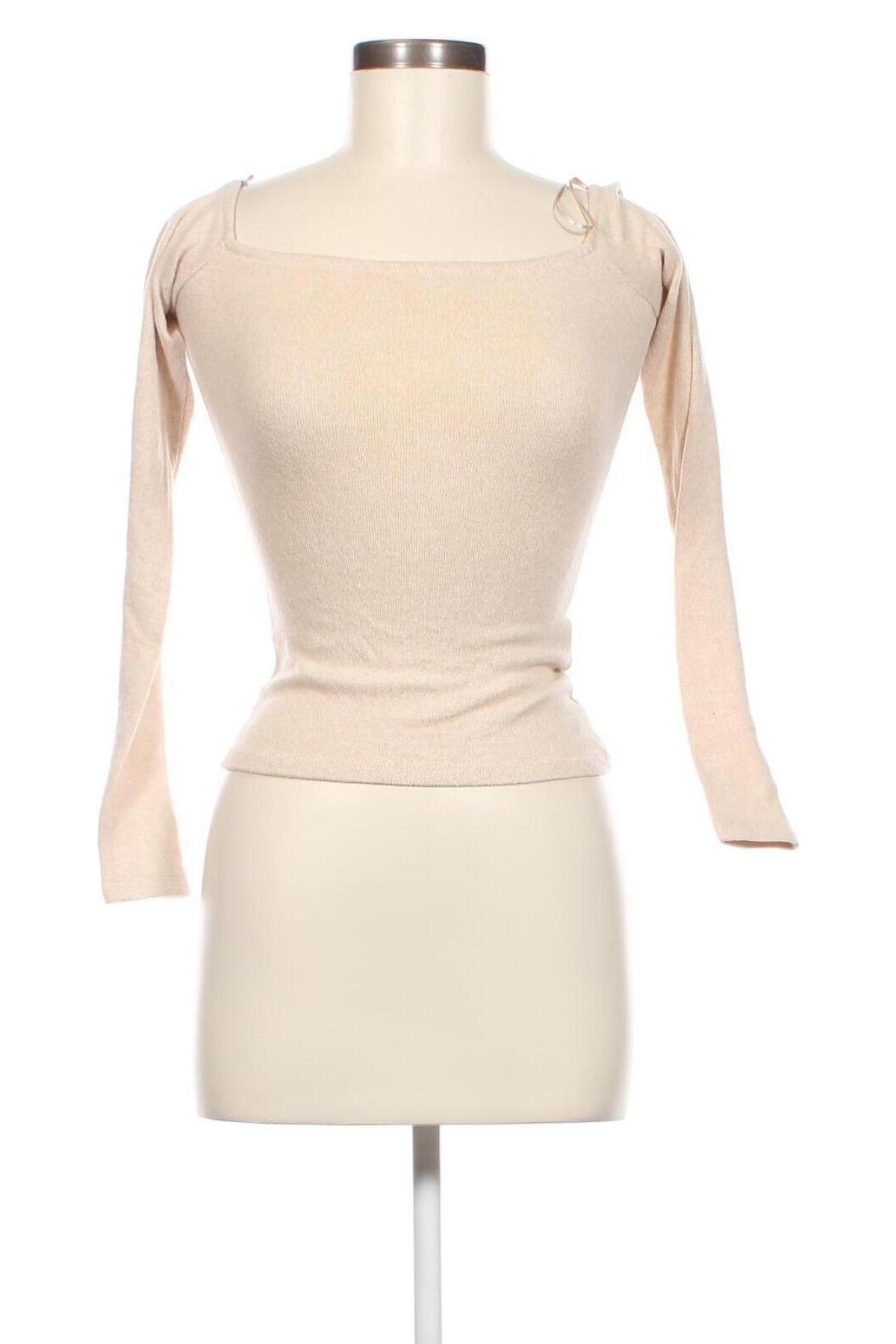 Дамска блуза Pull&Bear, Размер S, Цвят Бежов, Цена 8,99 лв.