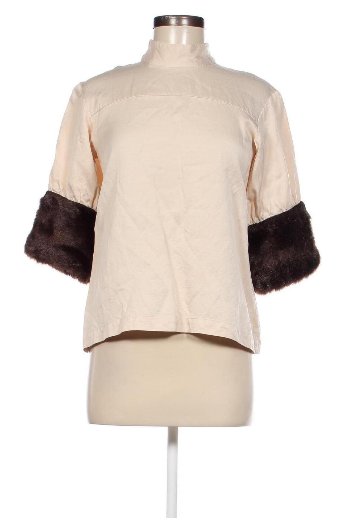 Дамска блуза Zara, Размер S, Цвят Бежов, Цена 27,00 лв.