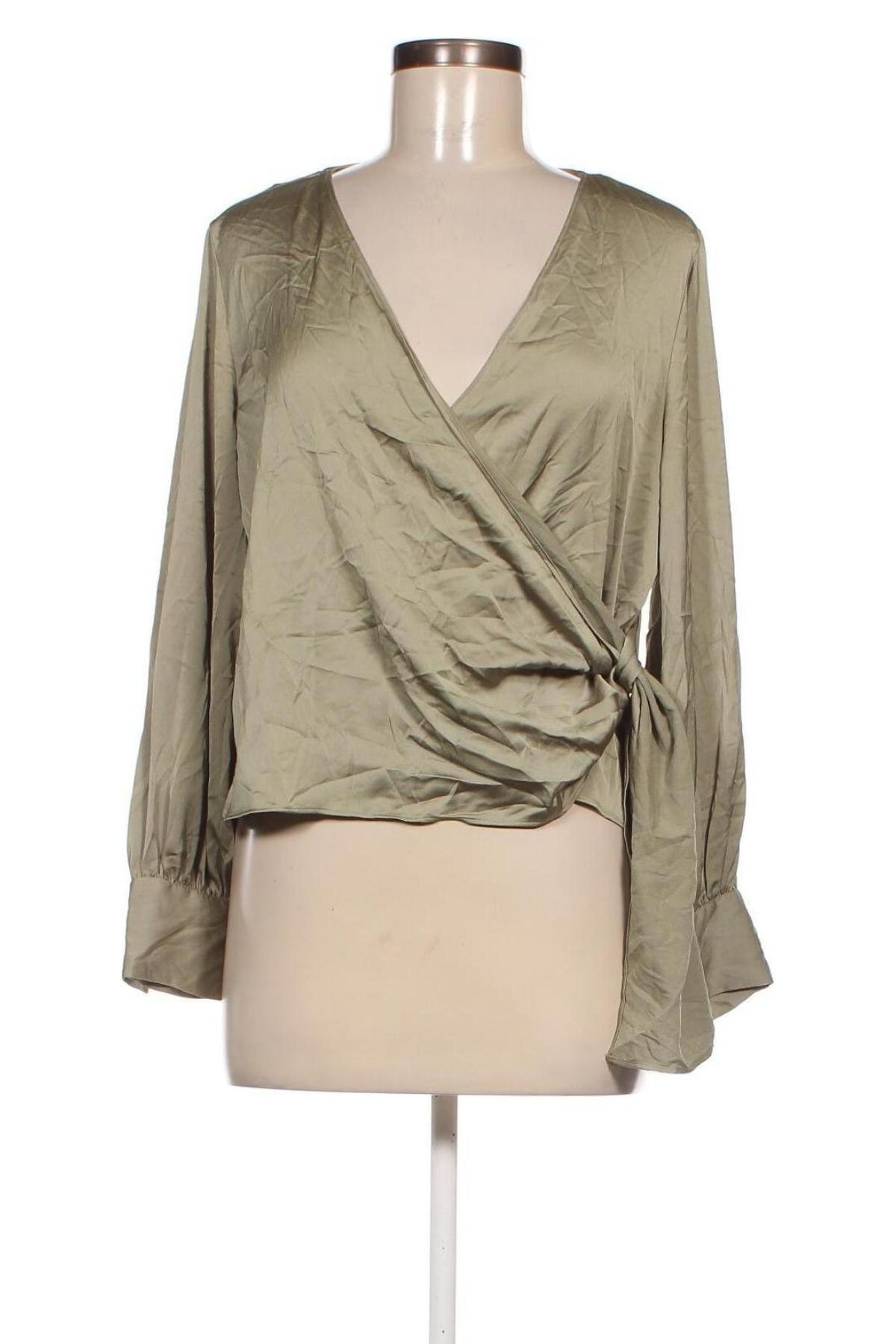 Дамска блуза Zara, Размер M, Цвят Зелен, Цена 27,00 лв.
