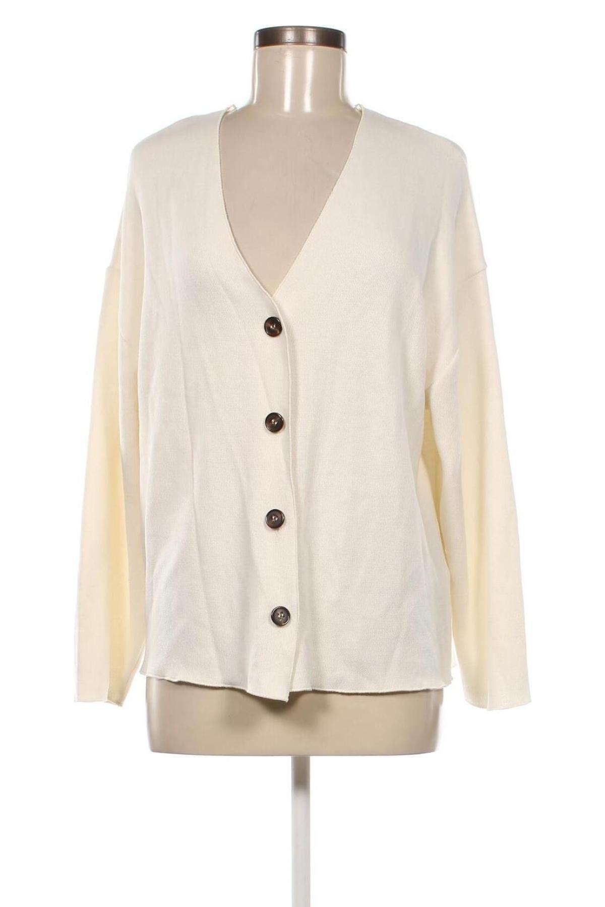 Damen Strickjacke Zara, Größe L, Farbe Weiß, Preis 7,47 €