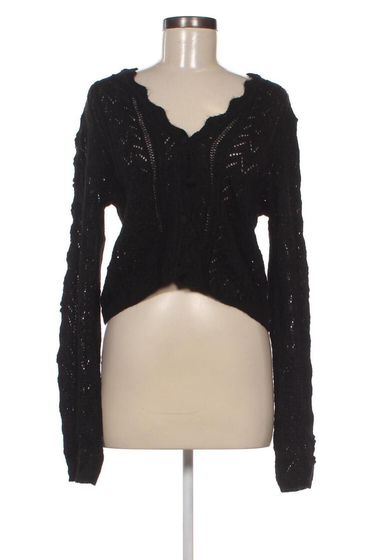 Damen Strickjacke Zara, Größe L, Farbe Schwarz, Preis 18,79 €