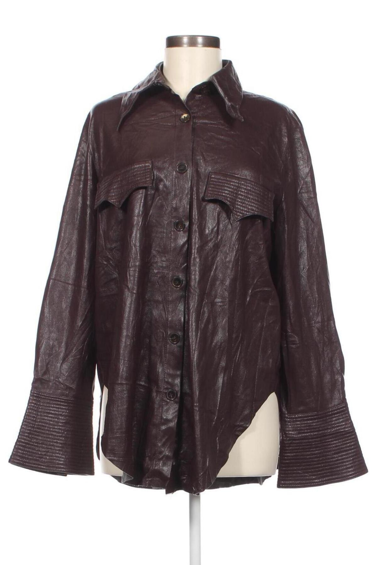 Γυναικείο δερμάτινο πουκάμισο Nanushka, Μέγεθος L, Χρώμα Βιολετί, Τιμή 80,41 €