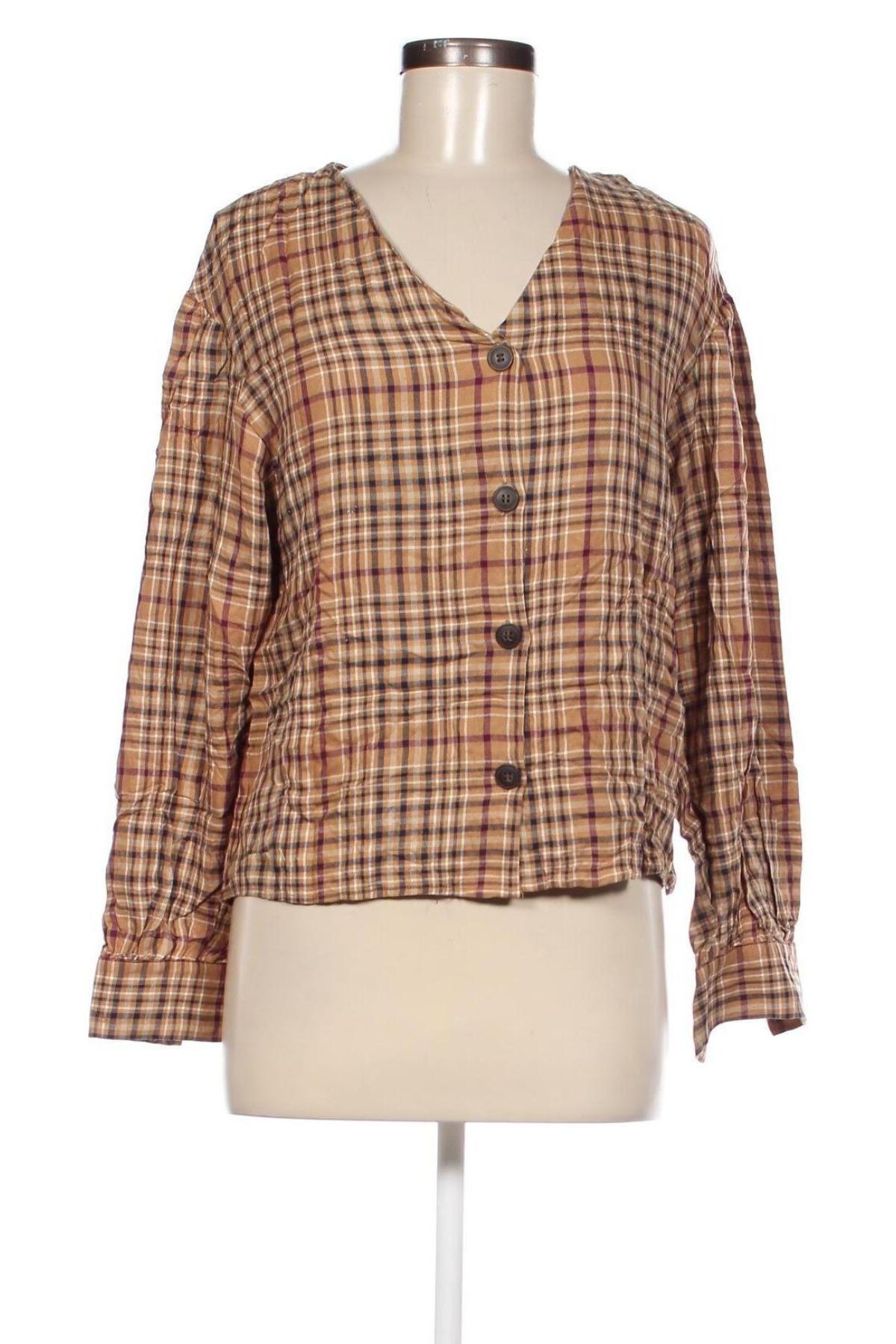 Γυναικείο πουκάμισο Bershka, Μέγεθος M, Χρώμα  Μπέζ, Τιμή 2,32 €