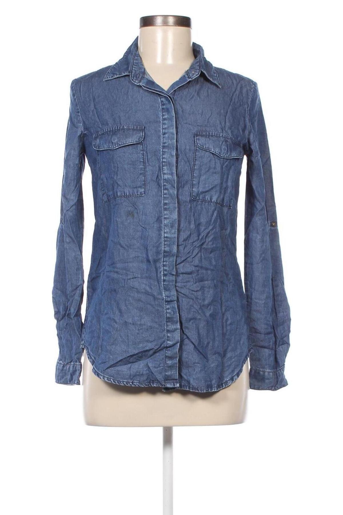Γυναικείο πουκάμισο Bershka, Μέγεθος XS, Χρώμα Μπλέ, Τιμή 4,02 €