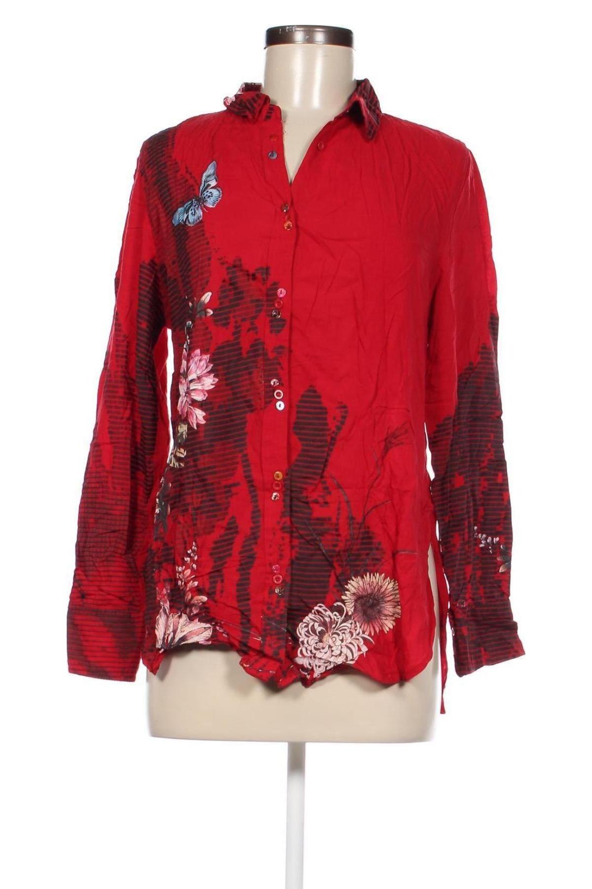 Γυναικείο πουκάμισο Desigual, Μέγεθος L, Χρώμα Κόκκινο, Τιμή 29,69 €