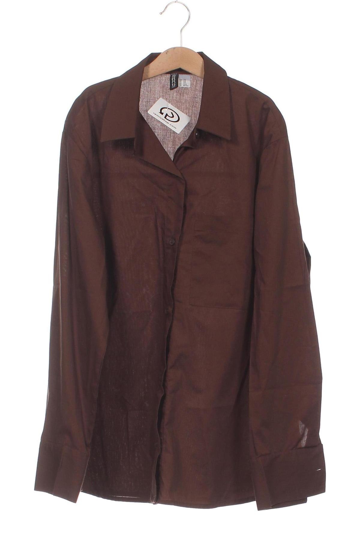 Дамска риза H&M Divided, Размер XXS, Цвят Кафяв, Цена 12,80 лв.