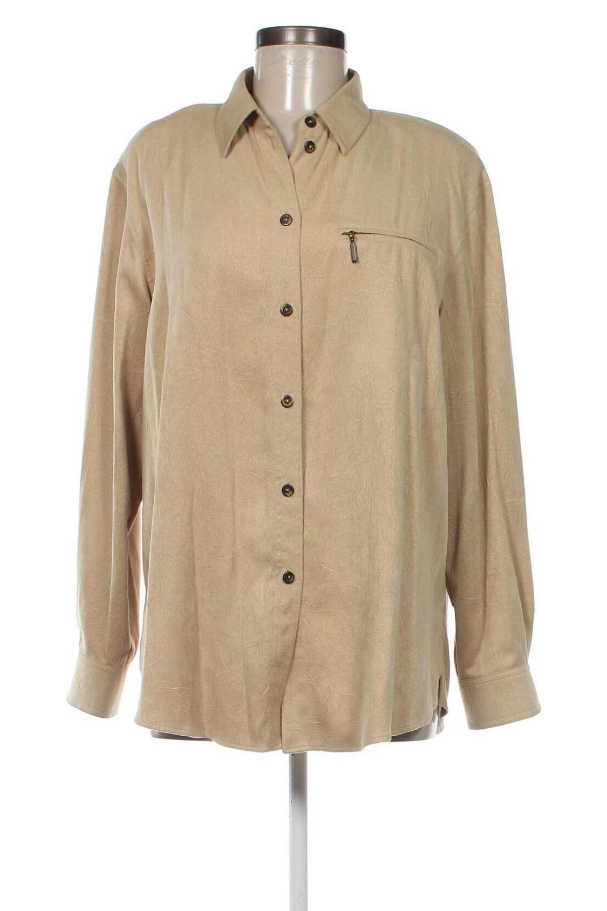 Γυναικείο πουκάμισο Larissa, Μέγεθος M, Χρώμα  Μπέζ, Τιμή 14,36 €