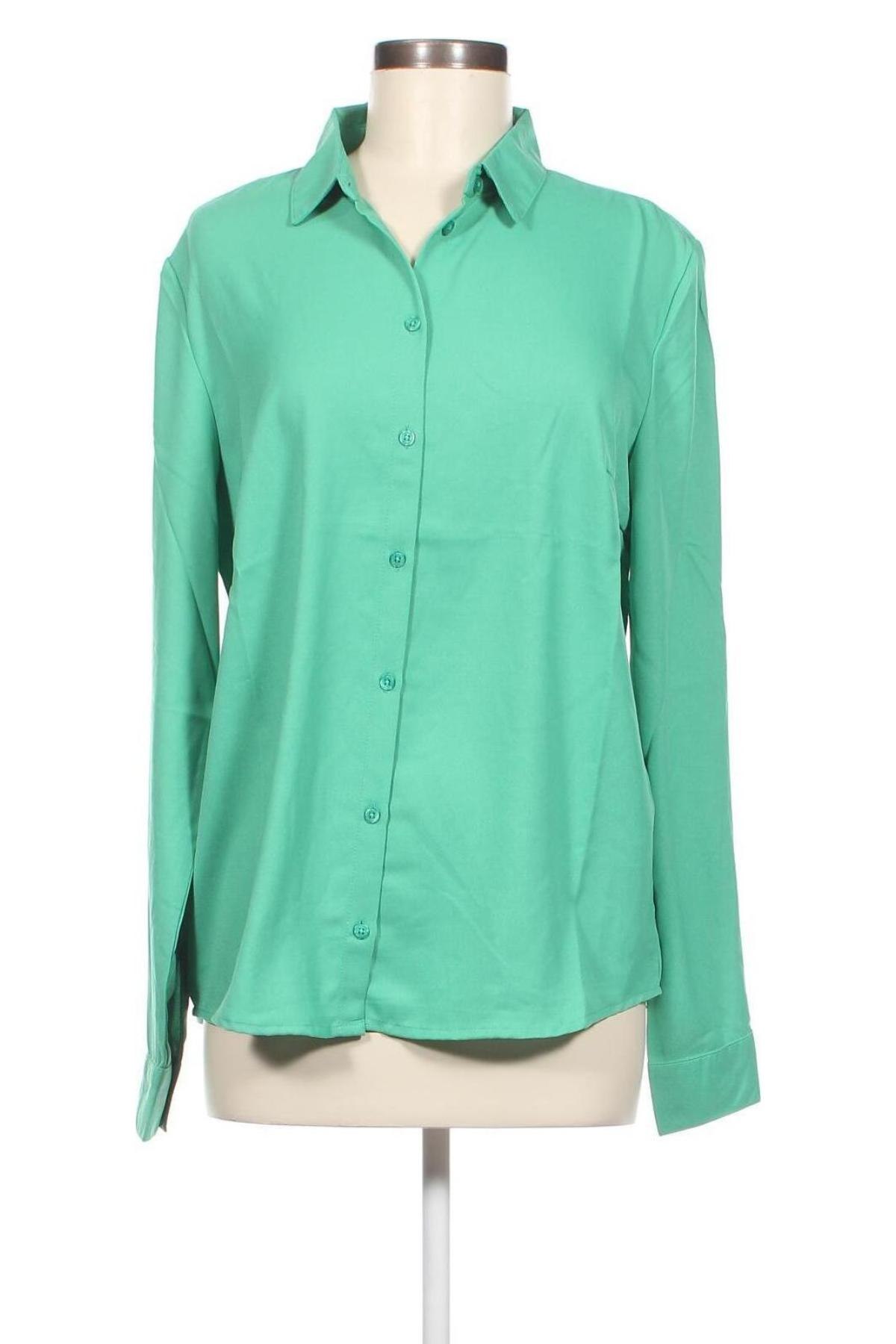 Γυναικείο πουκάμισο Pieces, Μέγεθος L, Χρώμα Πράσινο, Τιμή 23,71 €