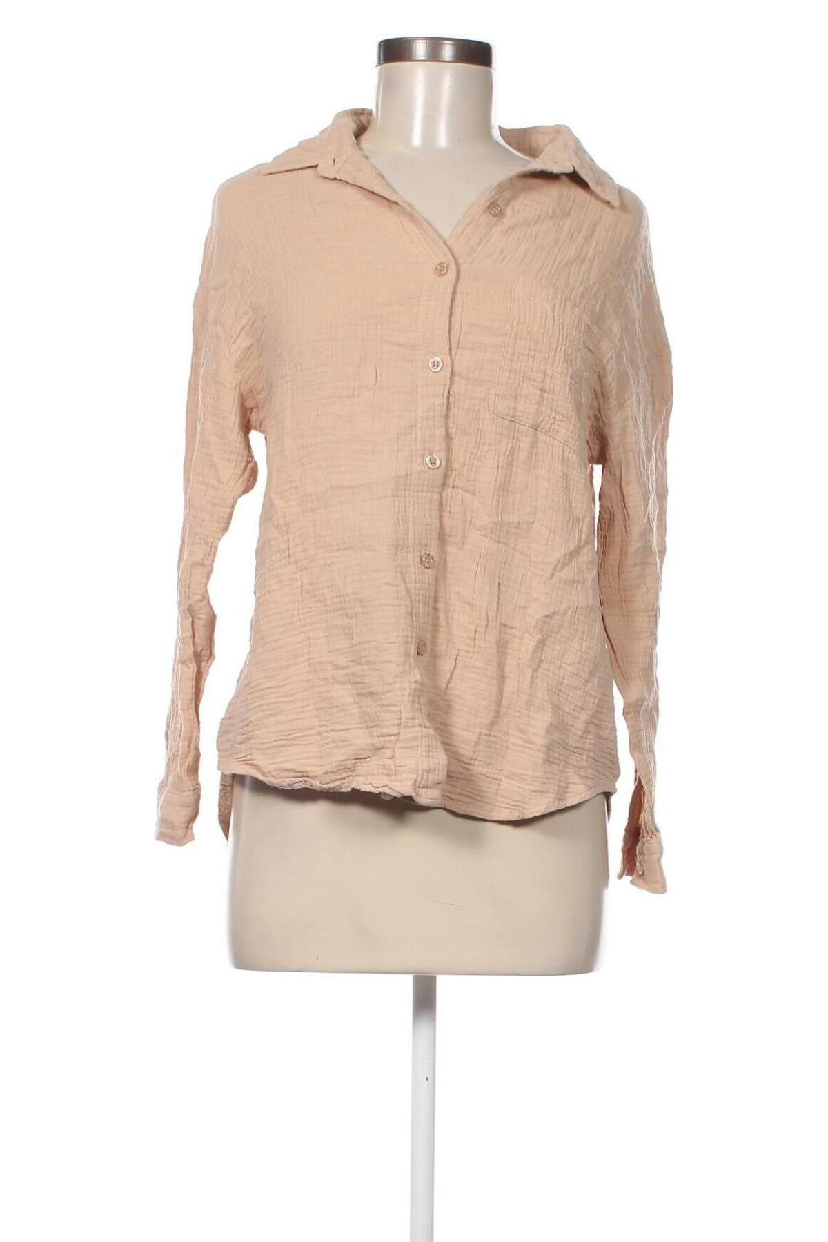 Γυναικείο πουκάμισο SHEIN, Μέγεθος XS, Χρώμα  Μπέζ, Τιμή 2,32 €