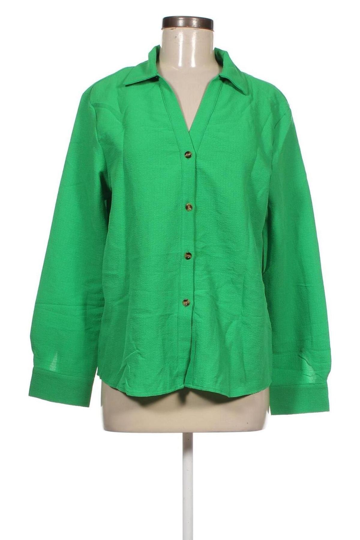Дамска риза SHEIN, Размер M, Цвят Зелен, Цена 25,00 лв.