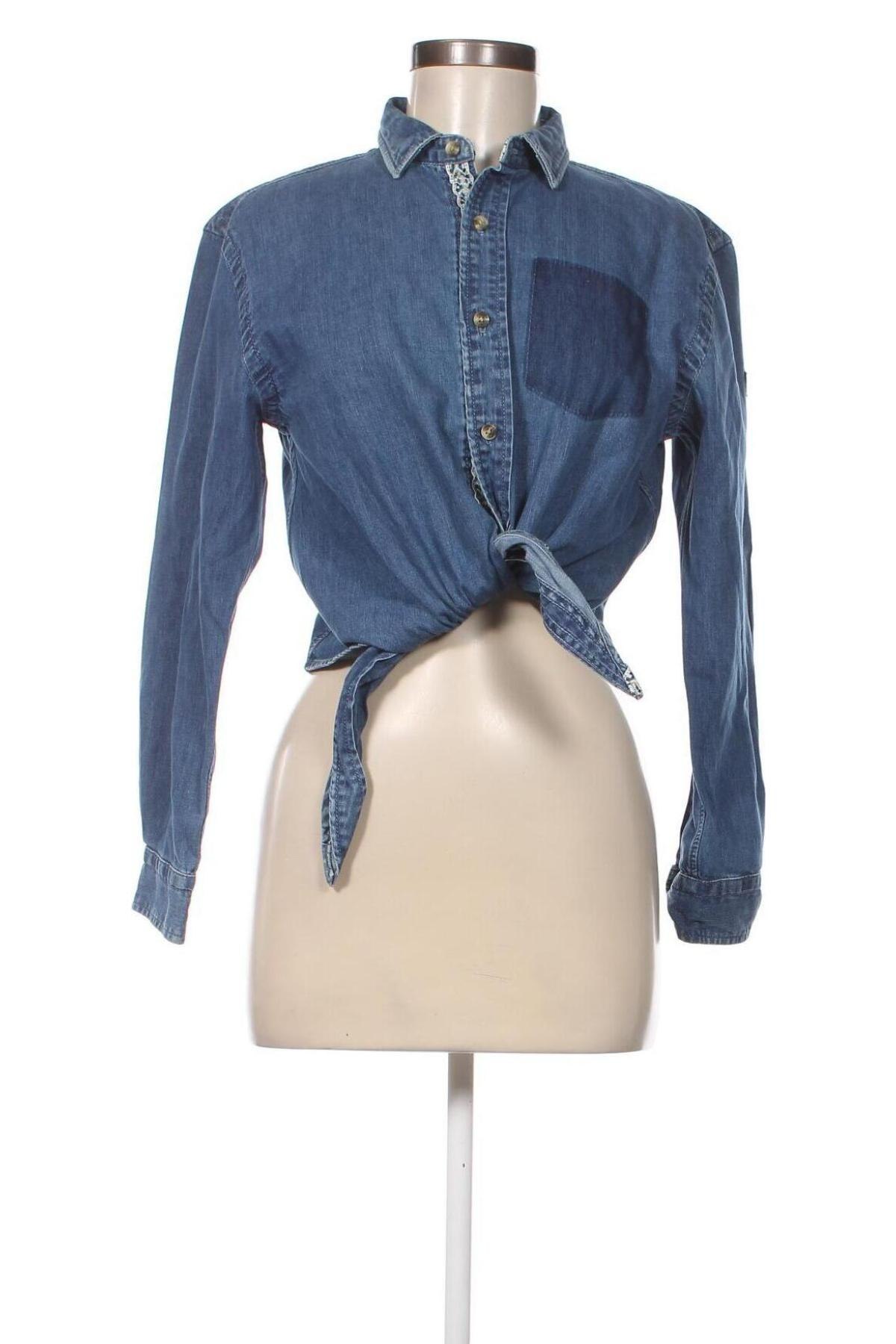 Γυναικείο πουκάμισο Superdry, Μέγεθος XS, Χρώμα Μπλέ, Τιμή 45,36 €
