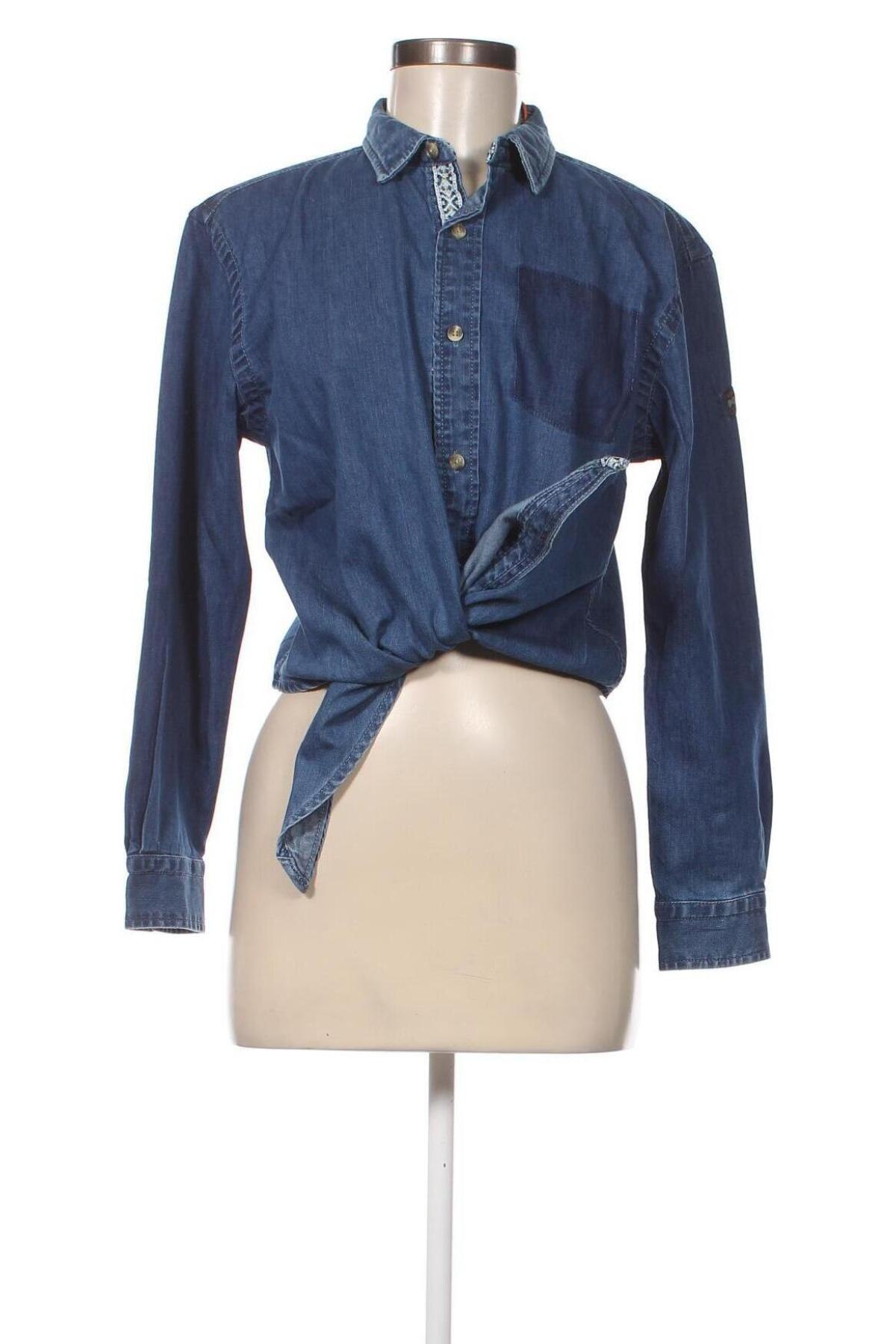 Γυναικείο πουκάμισο Superdry, Μέγεθος S, Χρώμα Μπλέ, Τιμή 24,49 €