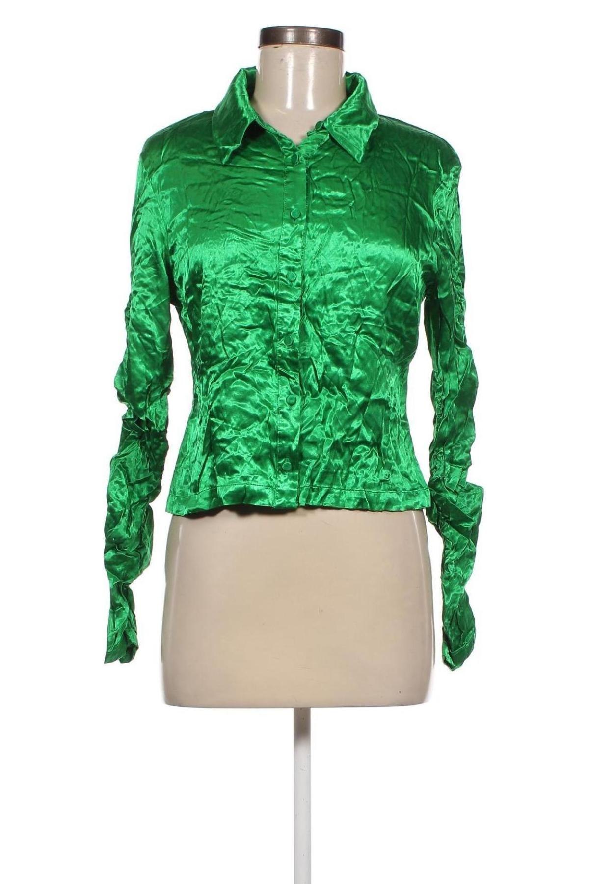 Γυναικείο πουκάμισο Zara, Μέγεθος L, Χρώμα Πράσινο, Τιμή 7,52 €