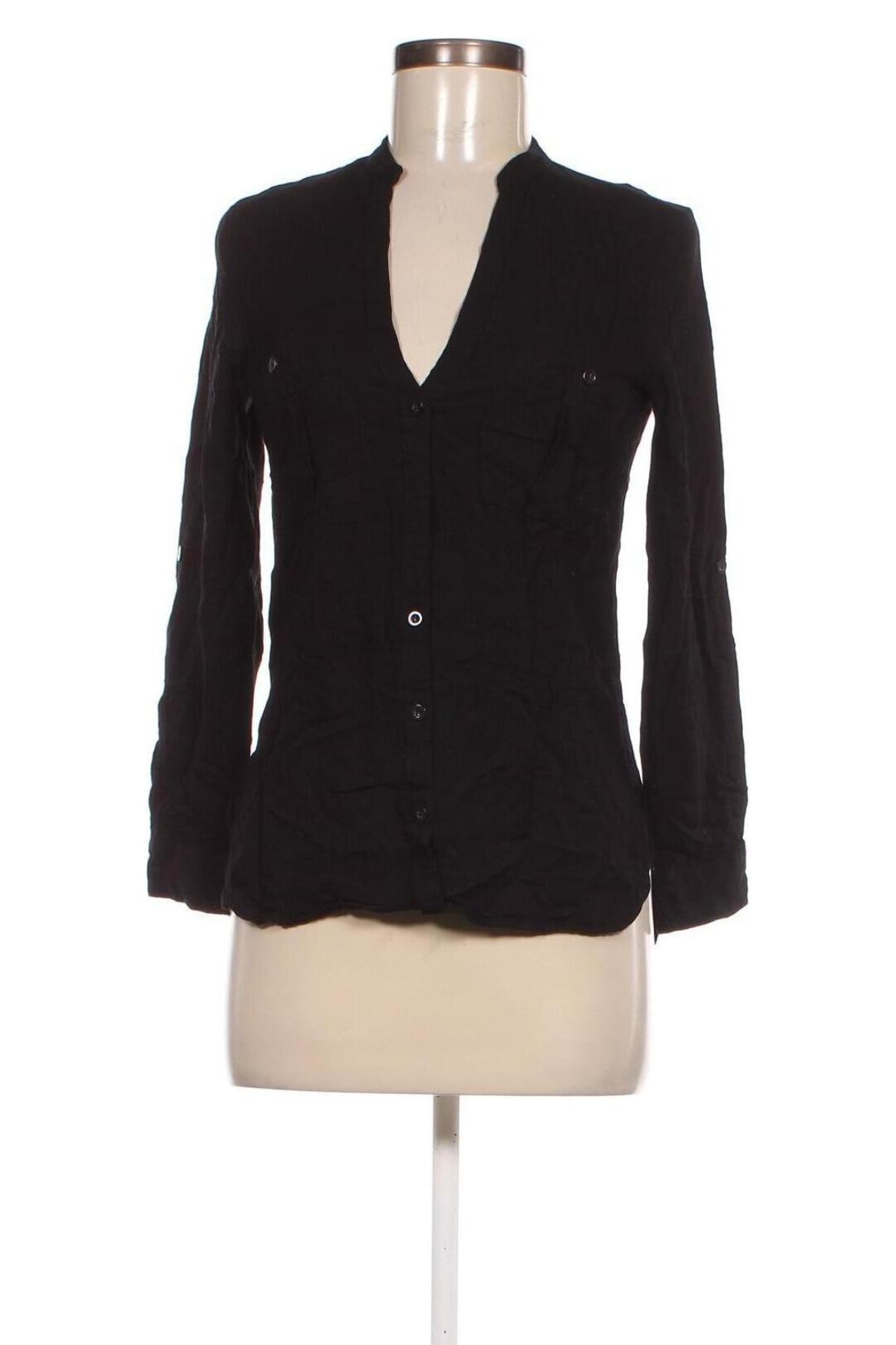 Дамска риза Zara, Размер XS, Цвят Черен, Цена 6,75 лв.