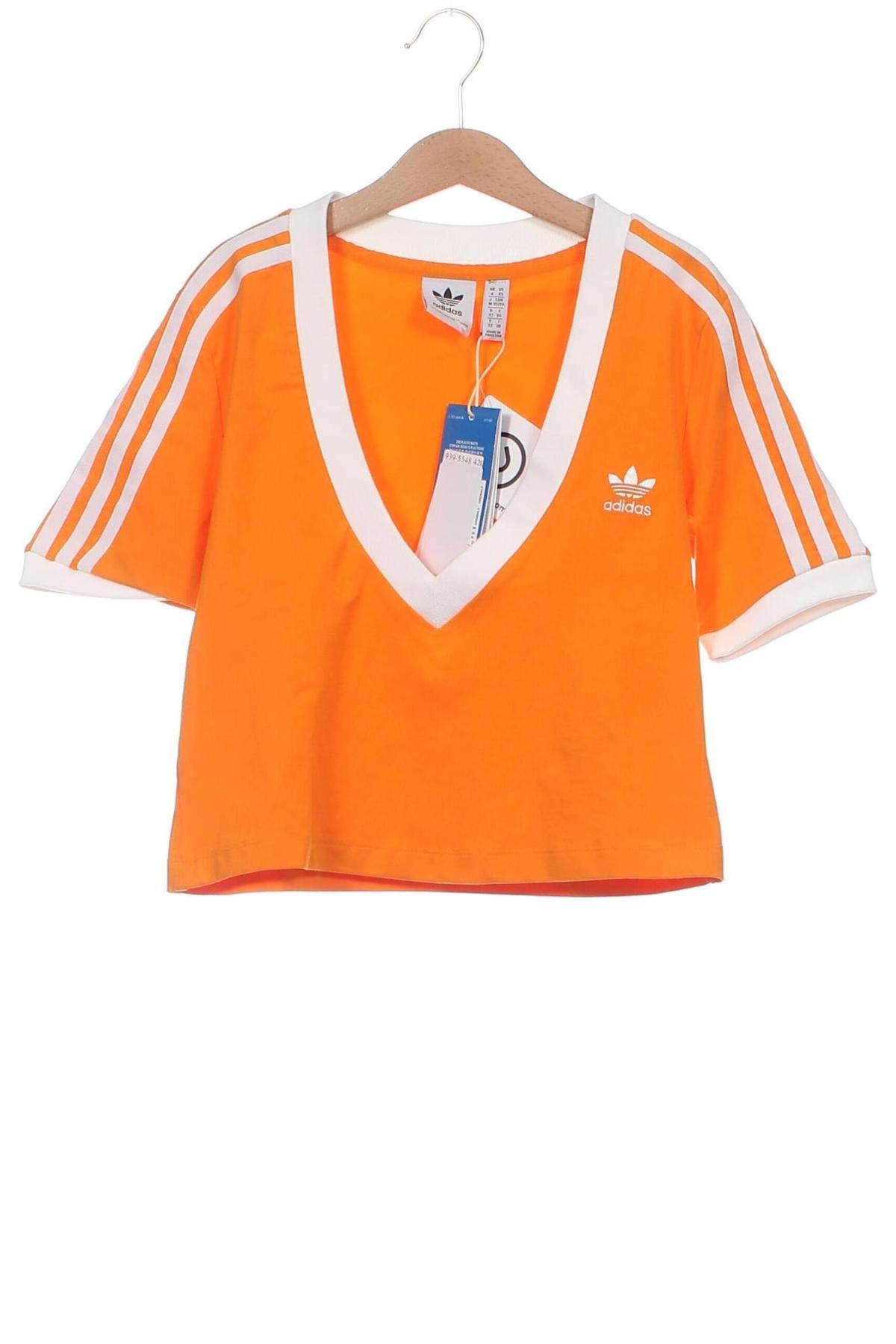 Γυναικείο t-shirt Adidas Originals, Μέγεθος XXS, Χρώμα Πορτοκαλί, Τιμή 31,96 €