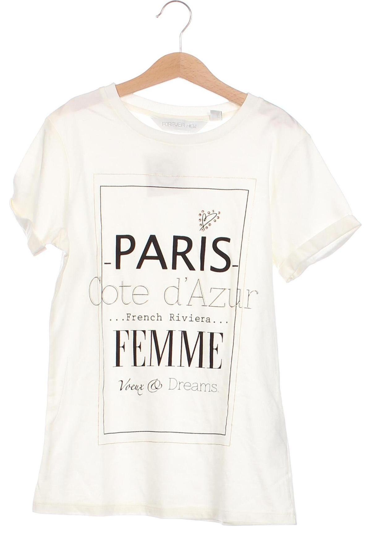 Γυναικείο t-shirt Forever New, Μέγεθος XS, Χρώμα Εκρού, Τιμή 15,18 €