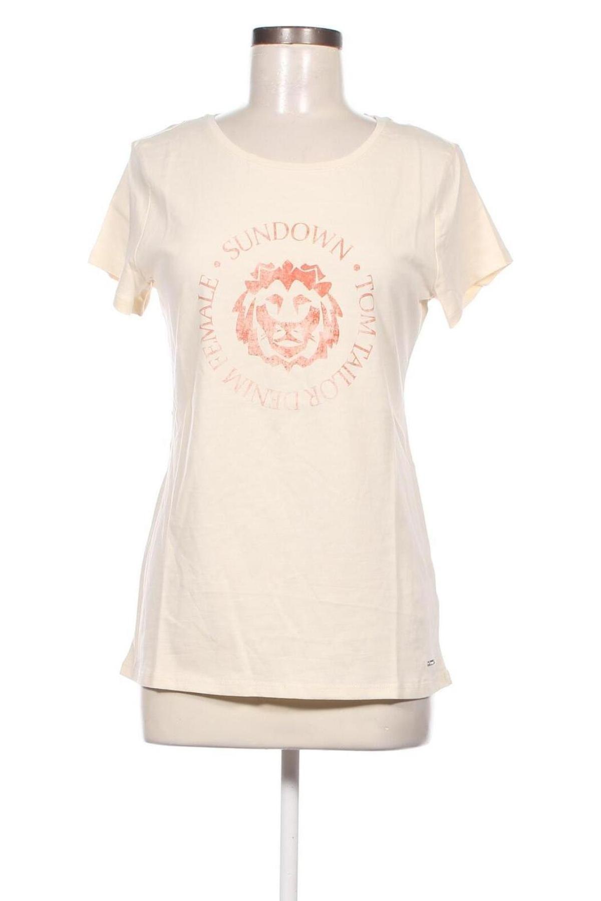 Damen T-Shirt Tom Tailor, Größe L, Farbe Ecru, Preis 18,56 €