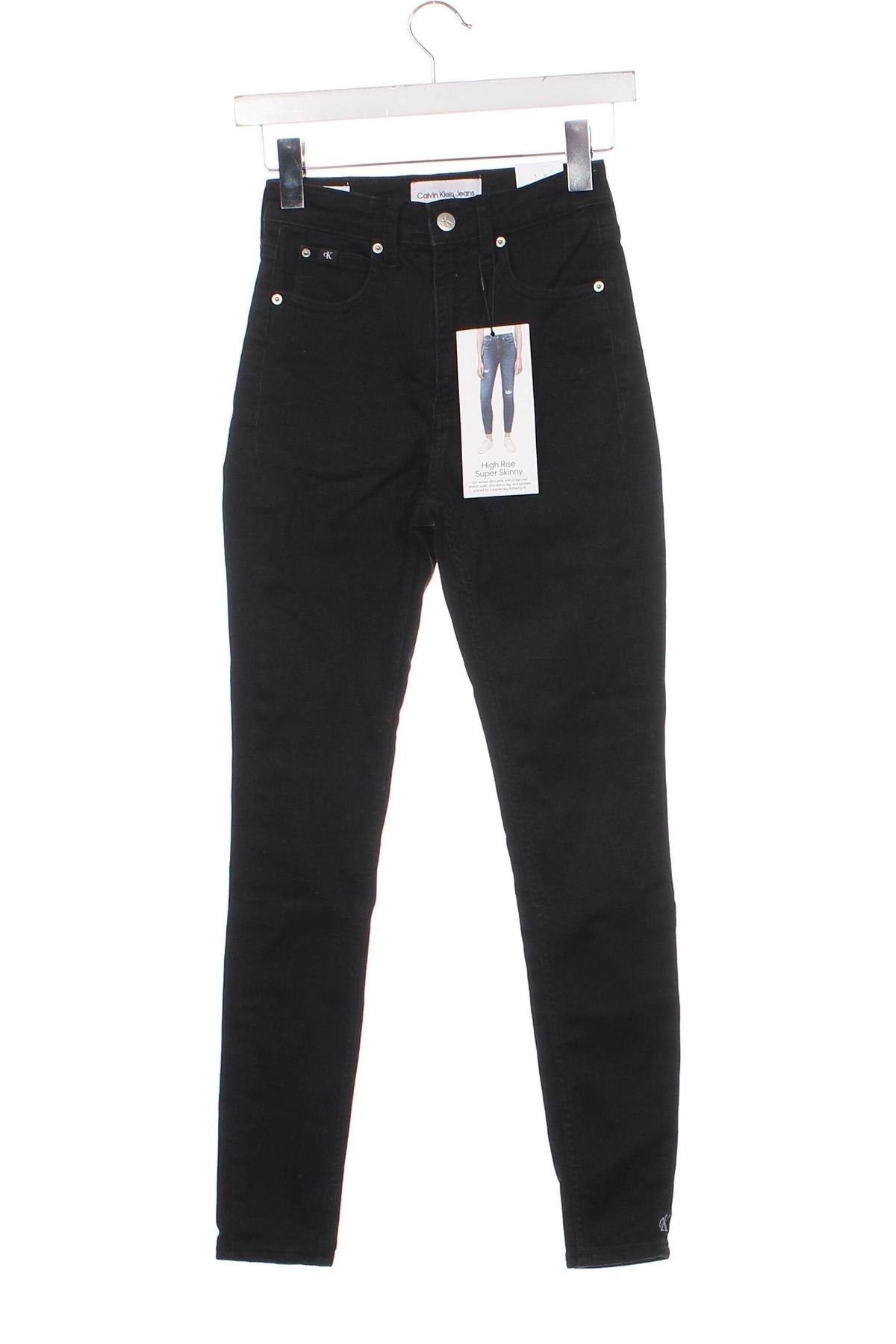 Damskie jeansy Calvin Klein Jeans, Rozmiar XXS, Kolor Czarny, Cena 332,18 zł