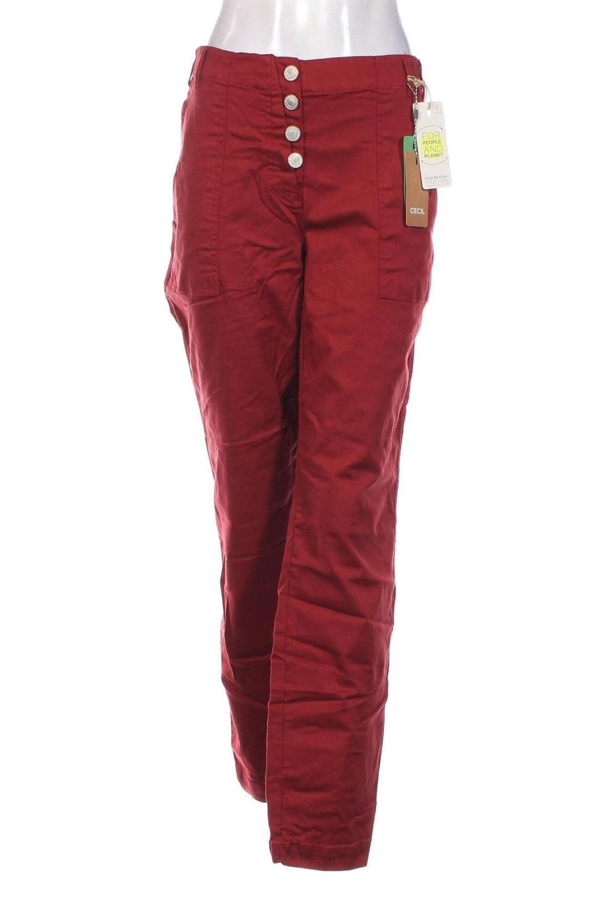 Damskie jeansy Cecil, Rozmiar XL, Kolor Czerwony, Cena 74,37 zł