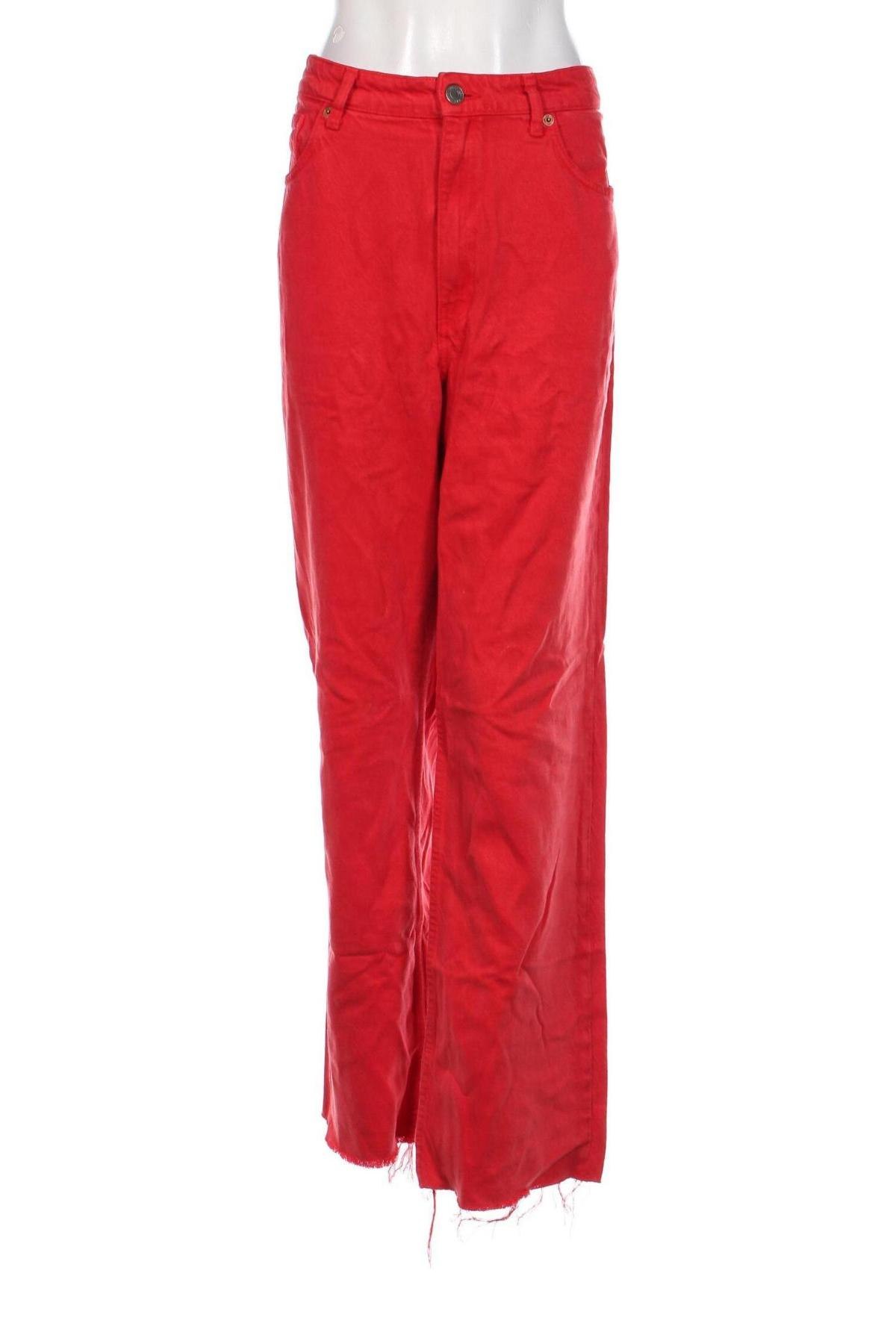 Blugi de femei Zara, Mărime XL, Culoare Roșu, Preț 53,29 Lei