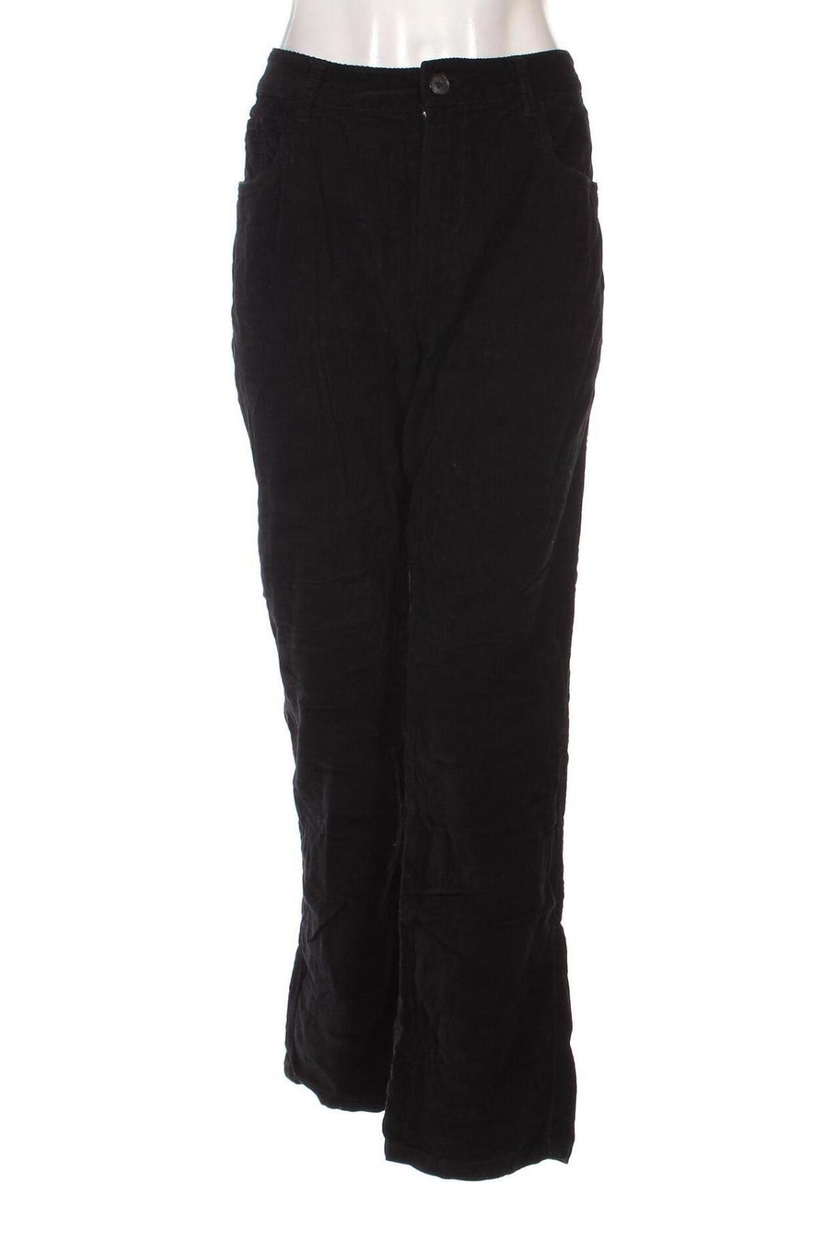 Γυναικείο κοτλέ παντελόνι Denim Co., Μέγεθος XXL, Χρώμα Μαύρο, Τιμή 9,15 €