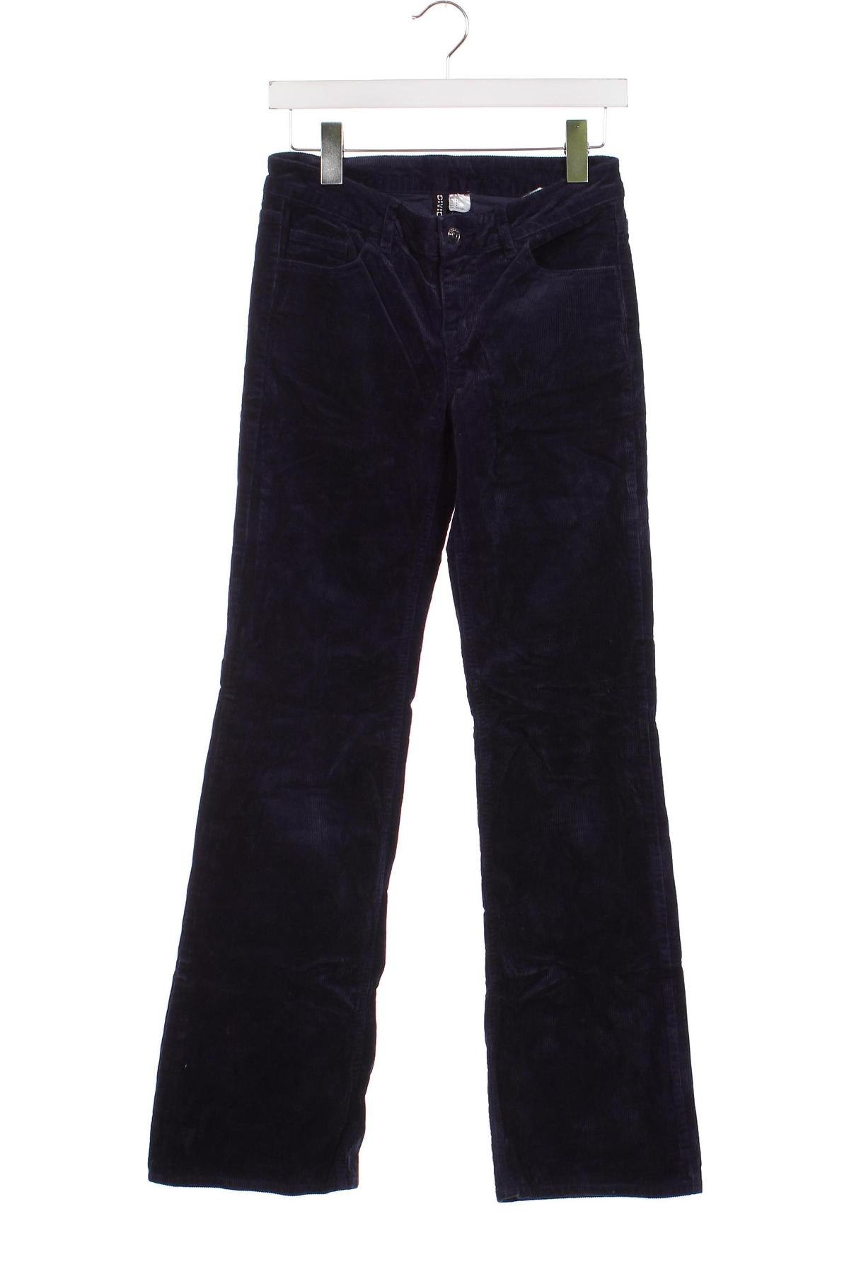 Pantaloni de velvet de femei H&M Divided, Mărime S, Culoare Albastru, Preț 28,62 Lei