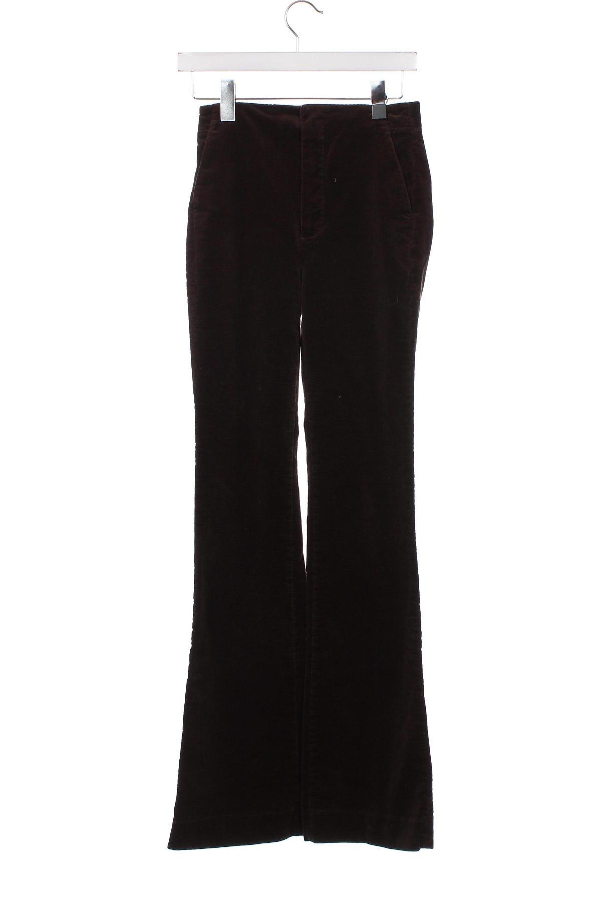 Pantaloni de velvet de femei Massimo Dutti, Mărime XS, Culoare Maro, Preț 171,24 Lei