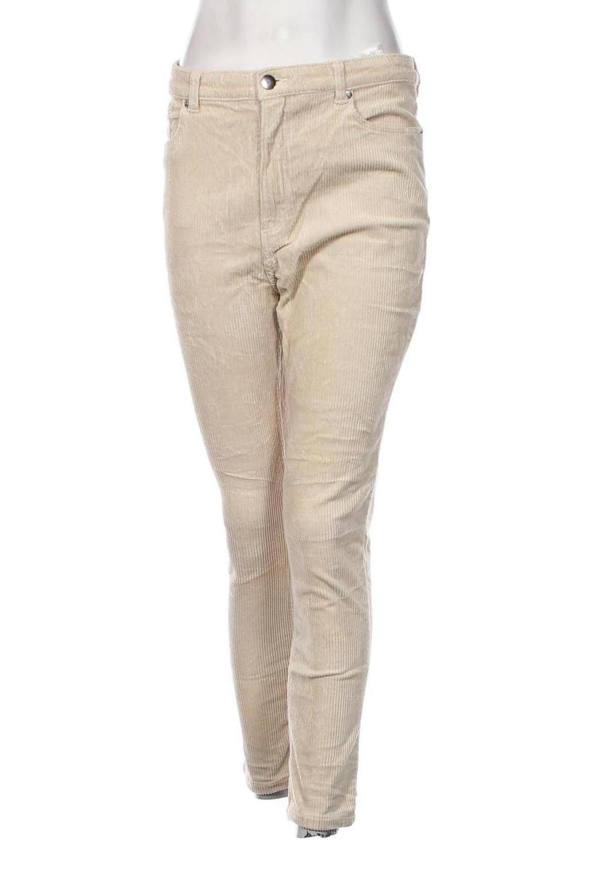Pantaloni de velvet de femei Monki, Mărime M, Culoare Ecru, Preț 29,61 Lei