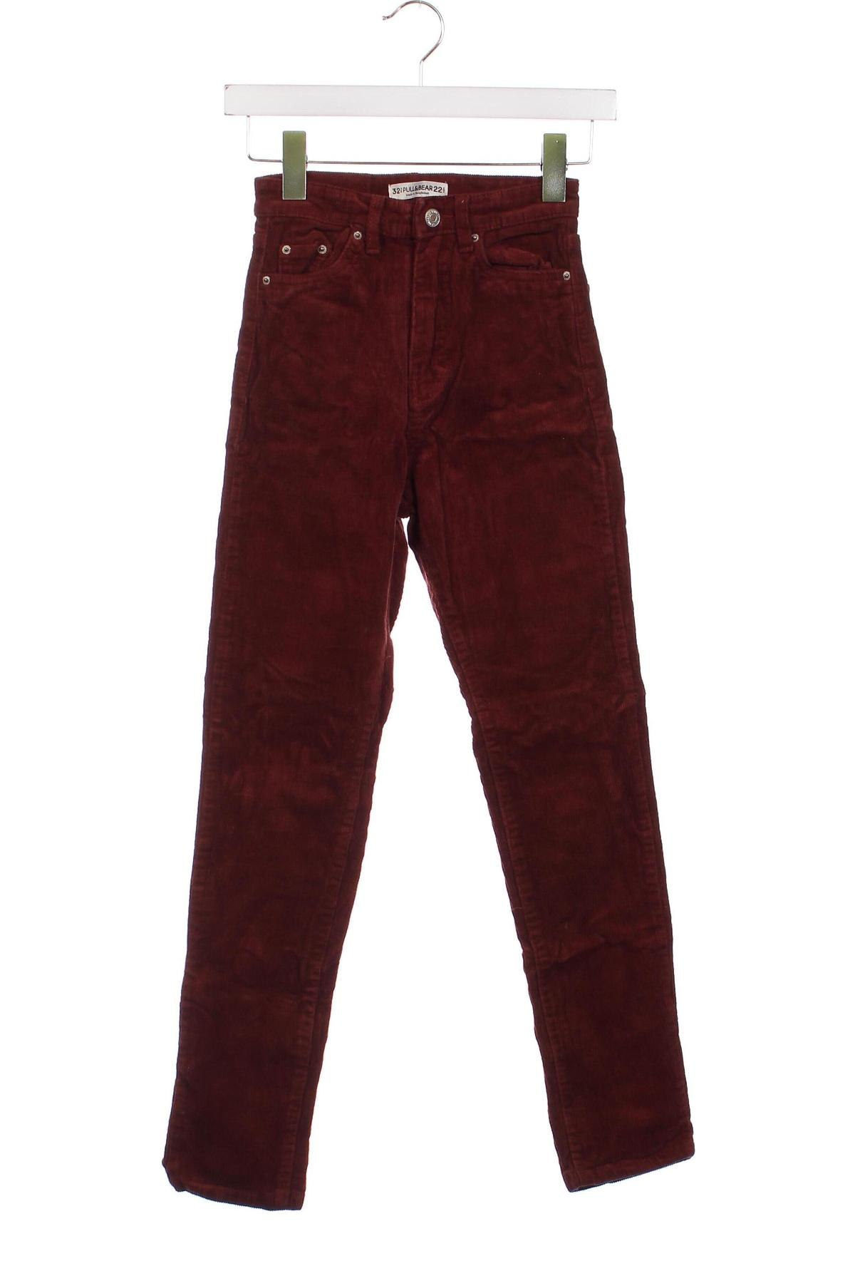 Γυναικείο κοτλέ παντελόνι Pull&Bear, Μέγεθος XXS, Χρώμα Καφέ, Τιμή 3,59 €