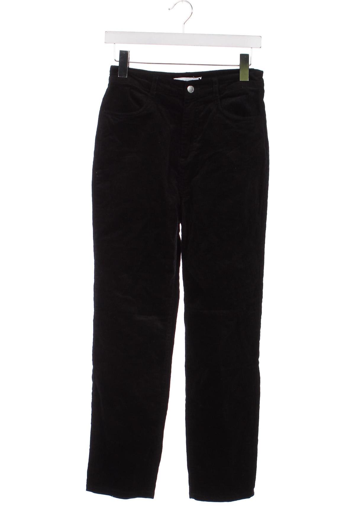 Pantaloni de velvet de femei Reserved, Mărime S, Culoare Negru, Preț 29,57 Lei