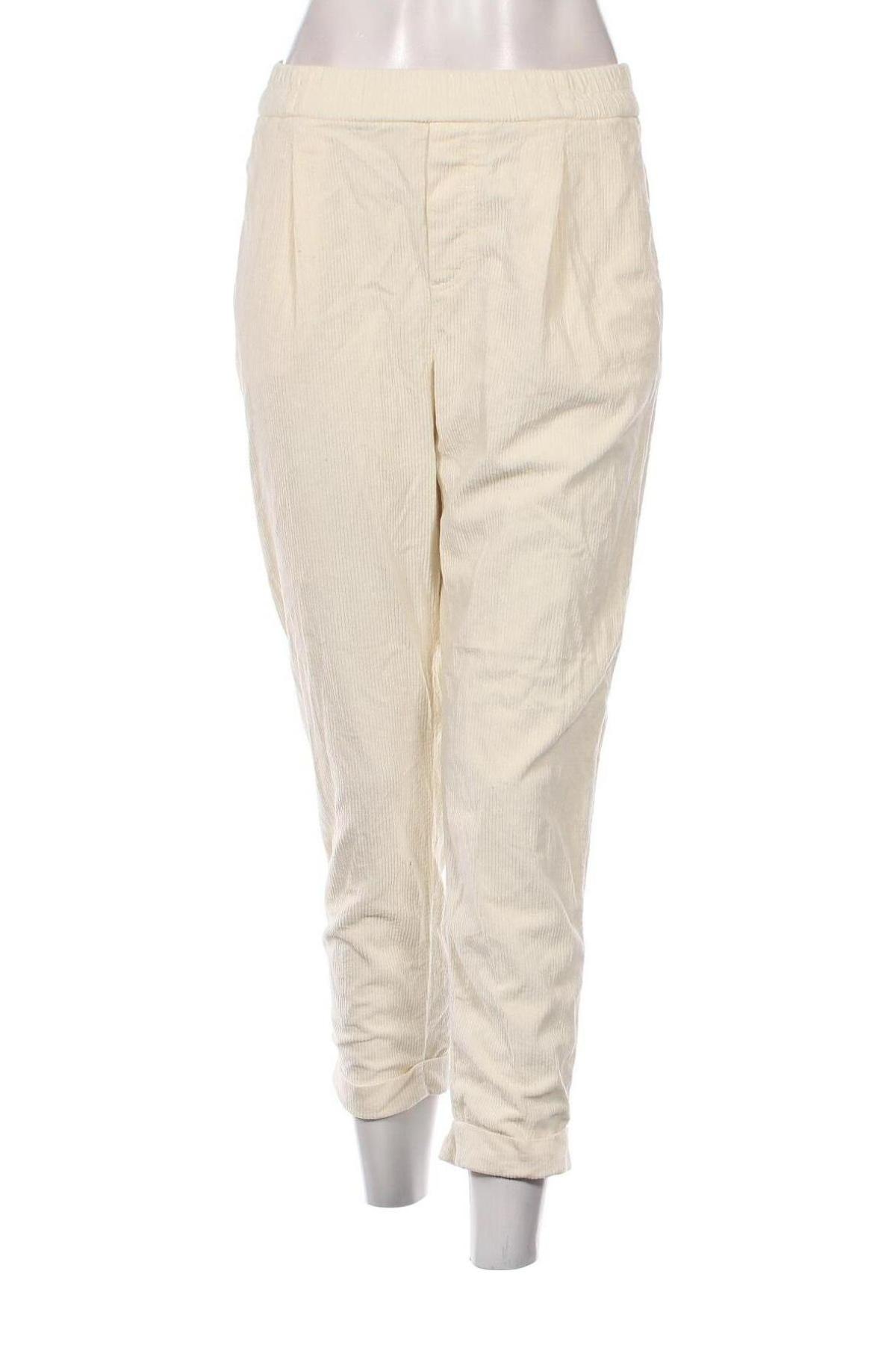 Pantaloni de velvet de femei United Colors Of Benetton, Mărime M, Culoare Ecru, Preț 134,87 Lei