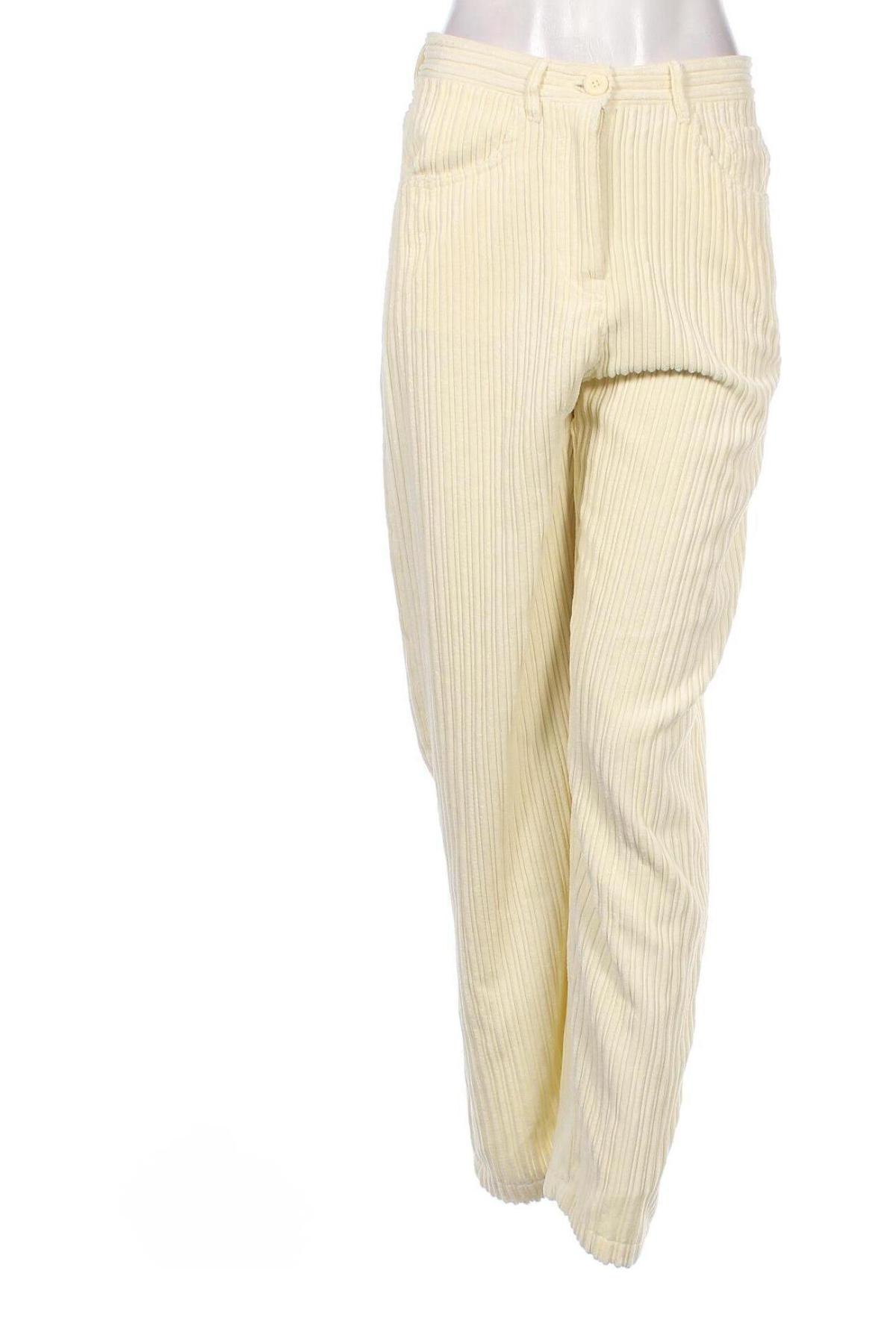Pantaloni de velvet de femei United Colors Of Benetton, Mărime S, Culoare Ecru, Preț 226,32 Lei