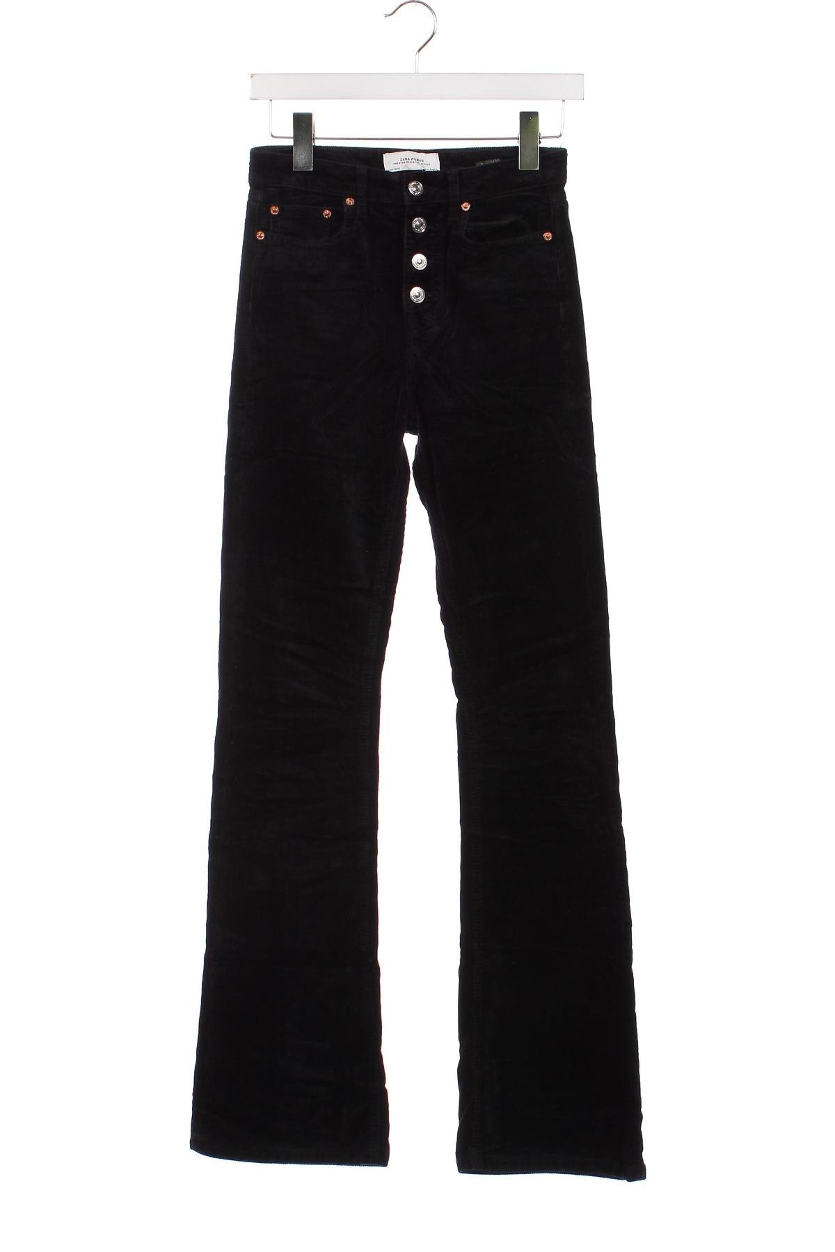 Дамски джинси Zara, Размер XS, Цвят Черен, Цена 12,15 лв.