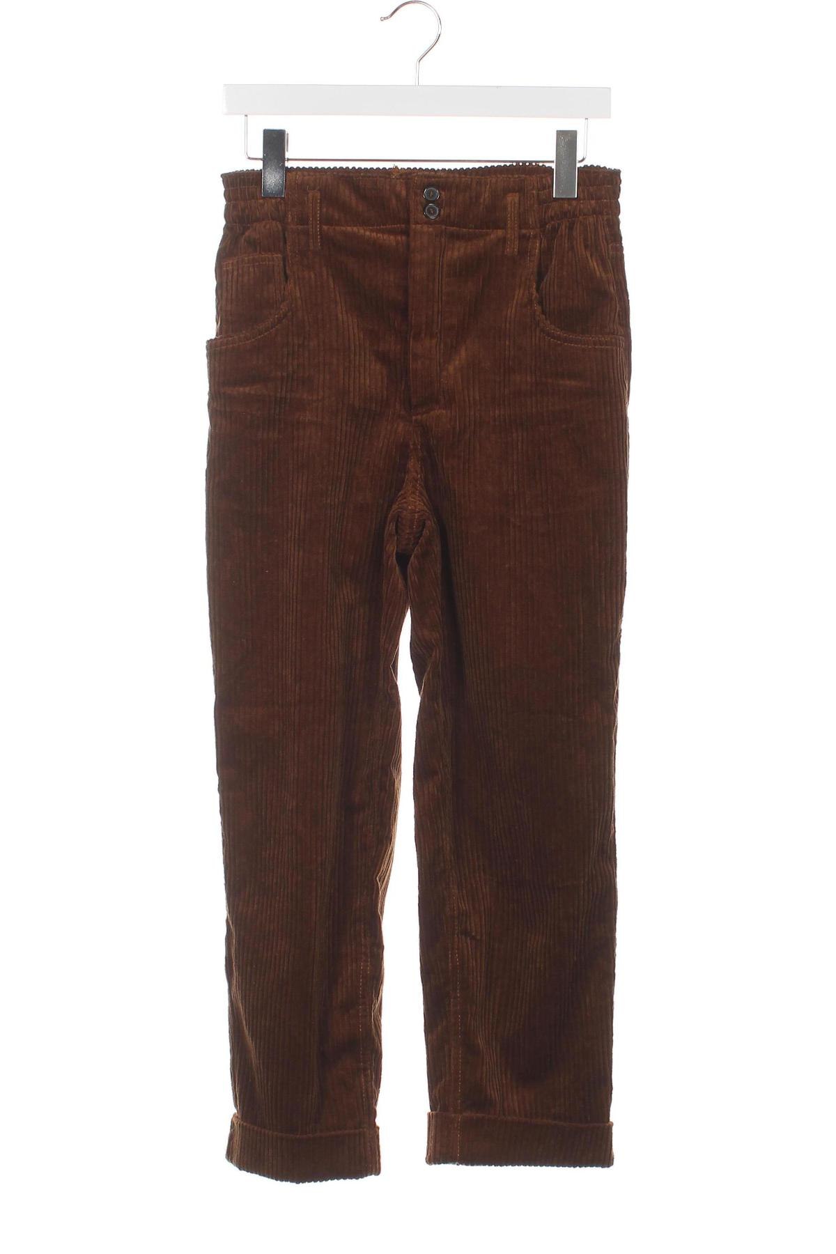 Pantaloni de velvet de femei Zara, Mărime XS, Culoare Maro, Preț 15,99 Lei