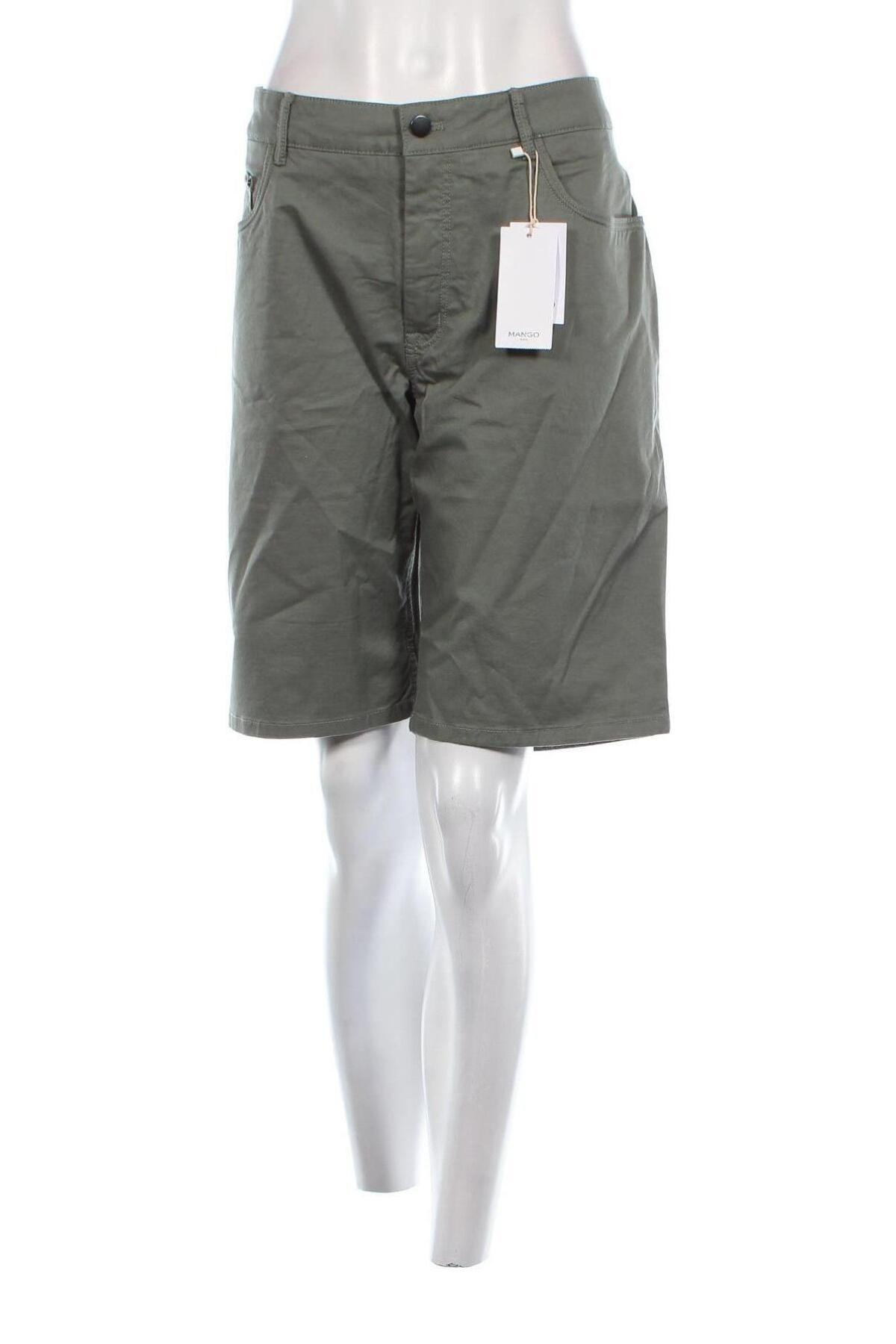 Pantaloni scurți de femei Mango, Mărime XL, Culoare Verde, Preț 117,35 Lei